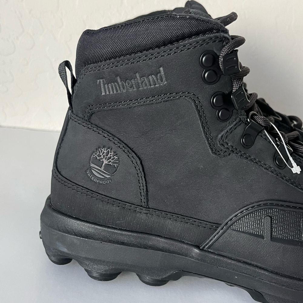 NEW Timberland Converge Waterproof Mid leather snow Boots Black Nubuck 8.5 - Picture 6 of 14